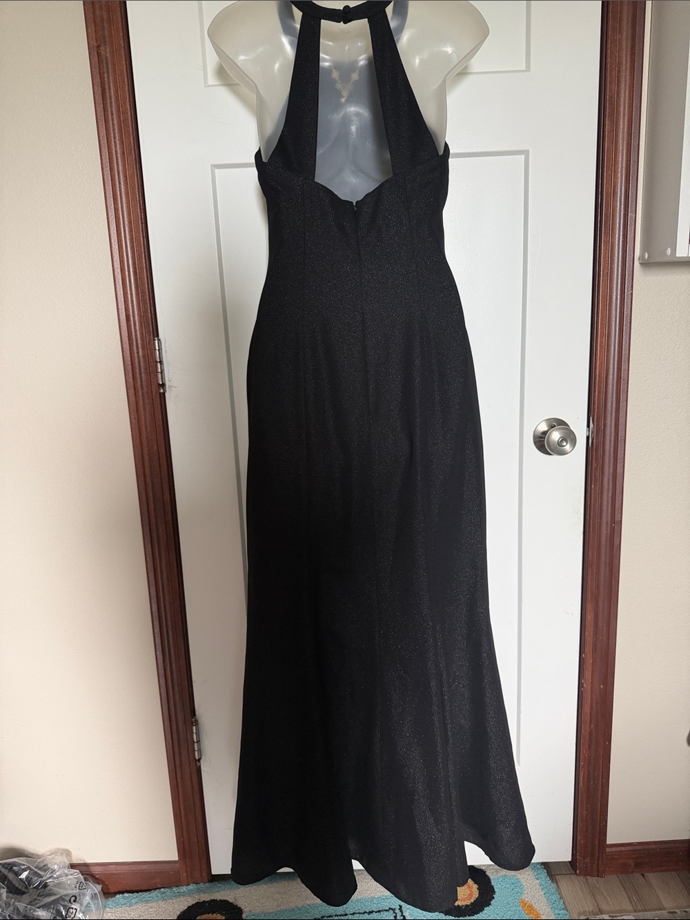 Black Backless Halter Evening Dress - Sleek Long Women's Gown